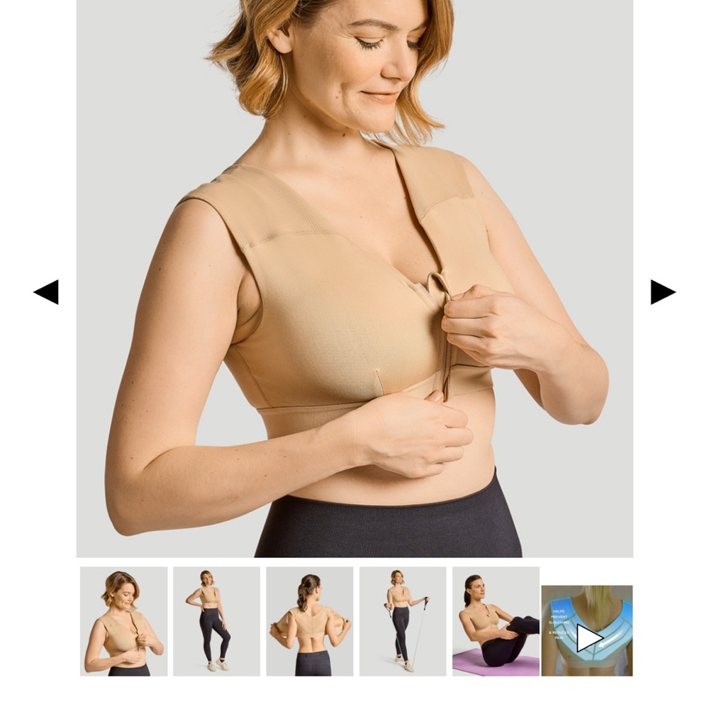 $120  2x/40DDD/42D/42DD/44C Zip Up Shoulder Support Bra
